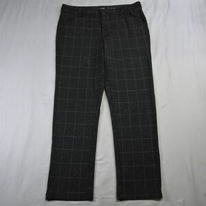 Lee‎ Riders 16 Gray Knit Windowpane Stretch Straight Leg Womens Khakis Pants